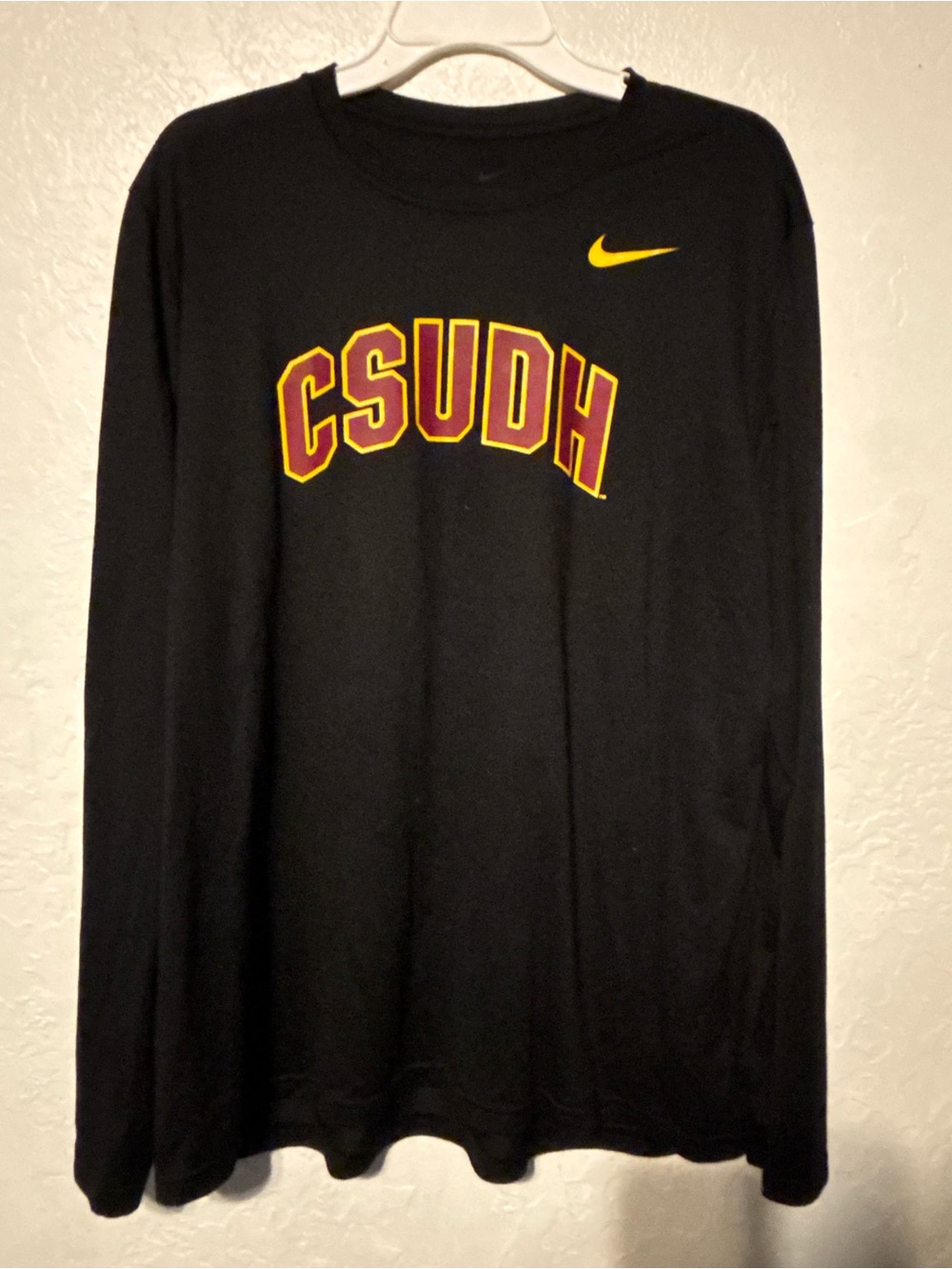 Nike Black Long-Sleeve Crewneck with CSUDH Arch Logo Cal State Dominguez Hills